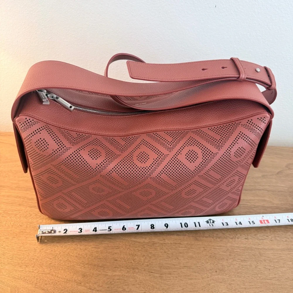 Ferragamo Perforated Gancini Leather Hobo Bag Terracotta Orange